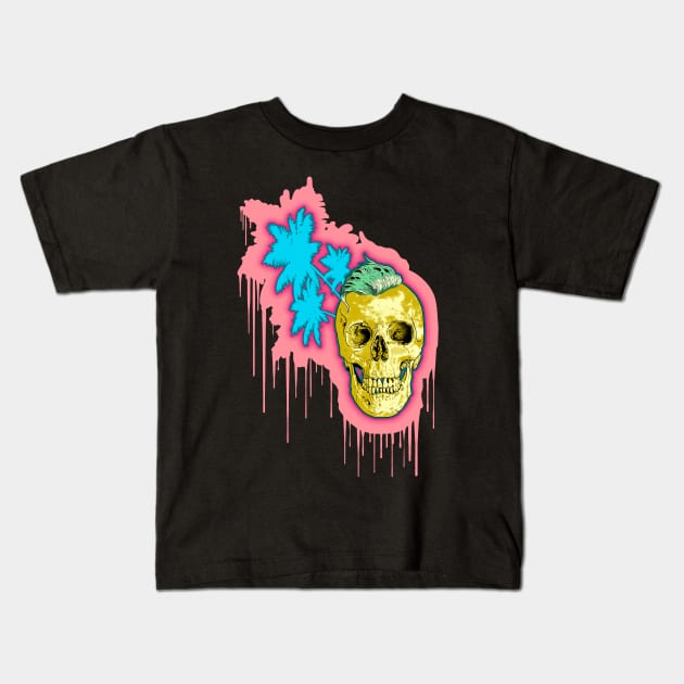 Pineapple Skull Kids T-Shirt by Pinx_